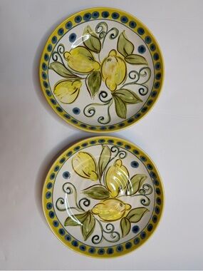 Ceramisia hand painted lemon design Ceramic Dinnerware Plate - Made in Italy